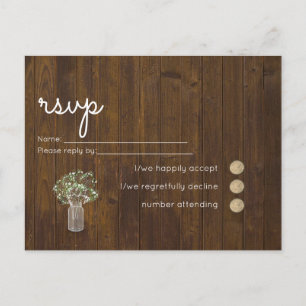 Invitation Carte Postale Gypsophila Babys Respire Mariage simple RSVP