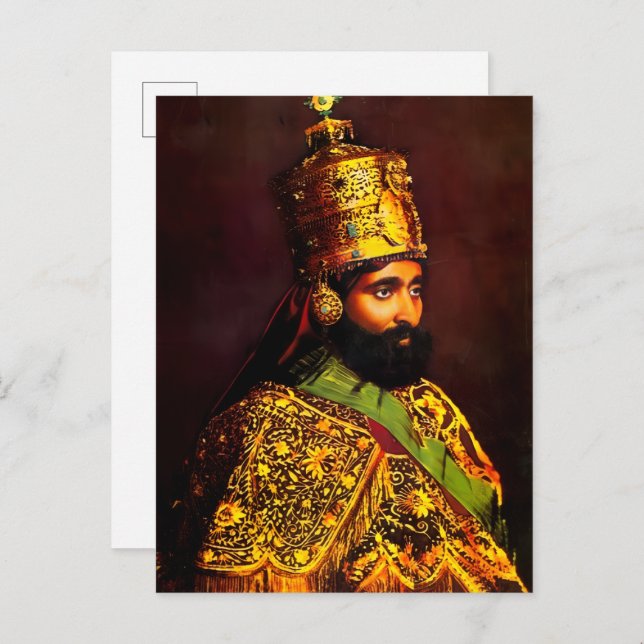 Invitation Carte Postale Haile Selassie - HIM - Rastafari - Postcard (Devant / Derrière)