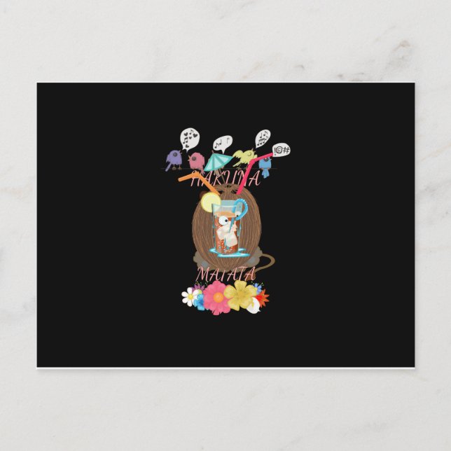 Invitation Carte Postale Hakuna Matata Horaire d'été (Devant)