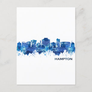 Invitation Carte Postale Hampton Virginia Skyline Blue