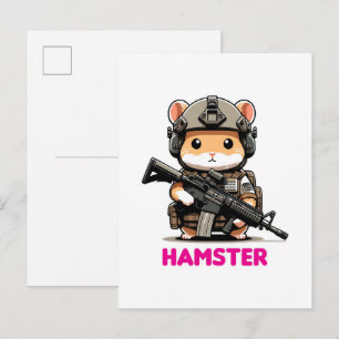 Invitation Carte Postale Hamster tactique