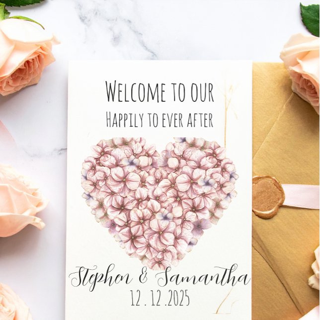 Invitation Carte Postale Happily Ever After Party 3D flowers  wedding  (Créateur téléchargé)