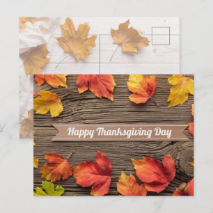Invitation Carte Postale Happy Thanksgiving