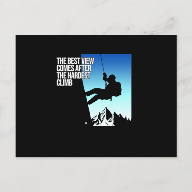 Invitation Carte Postale Hardest Climb Mountain Climber Rock Climbing Lover (Devant)
