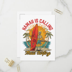 Invitation Carte Postale Hawaii Appelle Île de Surf Maui Vibes