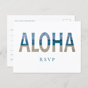 Invitation Carte Postale Hawaii Beach Wedding Aloha Photo RSVP