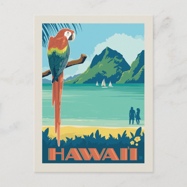 Invitation Carte Postale Hawaii | Save the date (Devant)