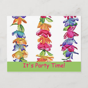 Invitation Carte Postale Hawaiian Leis on Postcard - PartyTime!