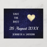 Heart Moon Night Sky Enregistrer la date