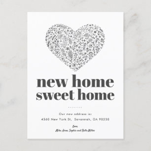 Invitation Carte Postale Heart New Home Sweet Home