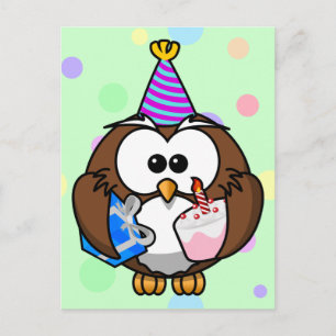 Invitation Carte Postale hibou de partie