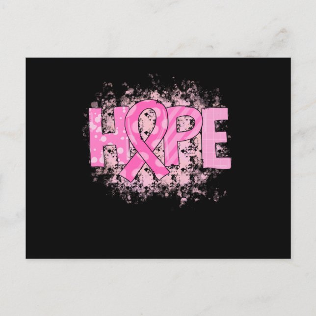 Invitation Carte Postale Hope Pink Ribbon Sensibilisation au cancer du sein (Devant)