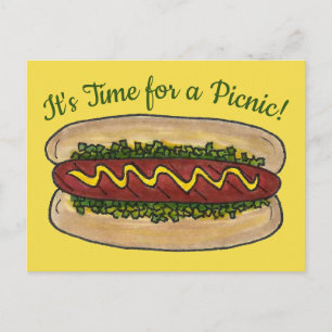 Invitation Carte Postale Hot Dog Quartier Réunion pique-nique fête de cuisi