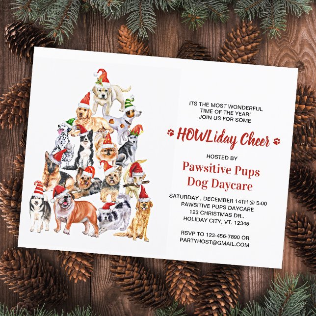 Invitation Carte Postale HOWLiday Cheer Amoureux des chiens Noël Animaux de (Créateur téléchargé)