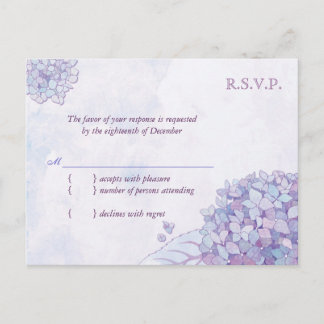 Invitation Carte Postale Hydrangea Blooms Mariage RSVP