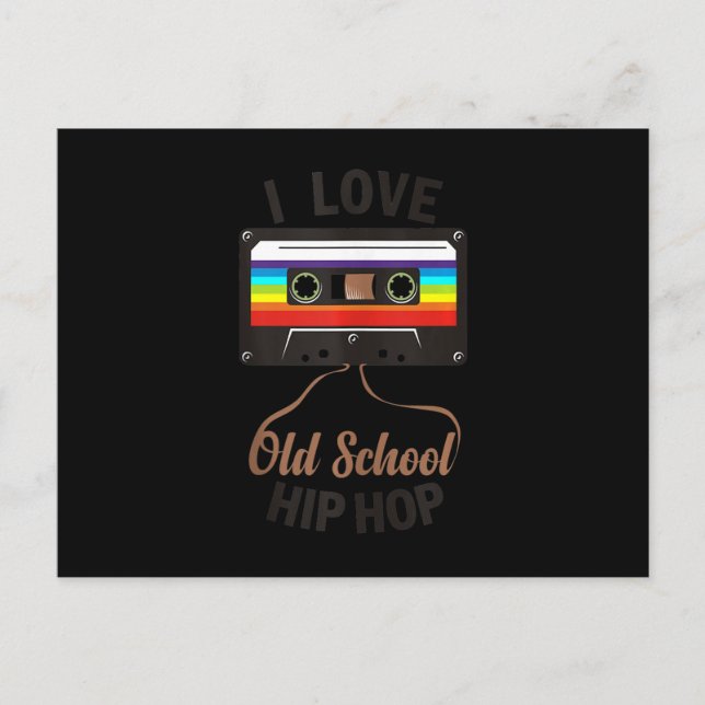 Invitation Carte Postale I LOVE OLD SCHOOL HIP HOP Music 80s 90s (Devant)
