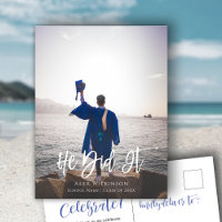 Il L'A Fait Script Moderne Guy Photo Graduation