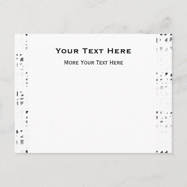 Invitation Carte Postale Impression d'art noir, blanc et gris 2 Carton d'in (Devant)