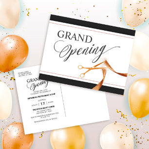 Invitation Carte Postale Inauguration moderne avec coupe de ruban de cuivre