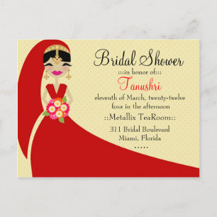 INVITATION CARTE POSTALE INDIEN DE LA MARIÉE TANUSHRI 311-UPDO