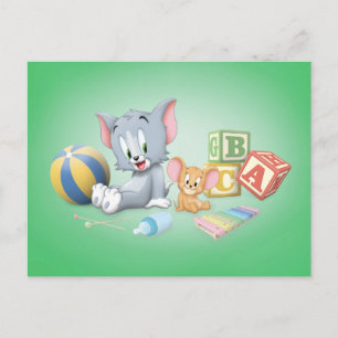 Invitation Carte Postale Infant Tom and Jerry Playing With Toys