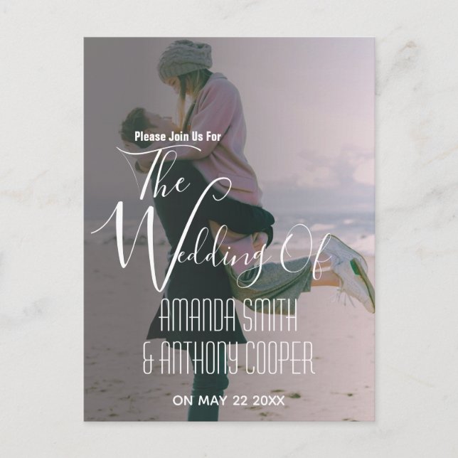 Invitation Carte Postale Informations sur l'invitation de mariage photo de  (Devant)