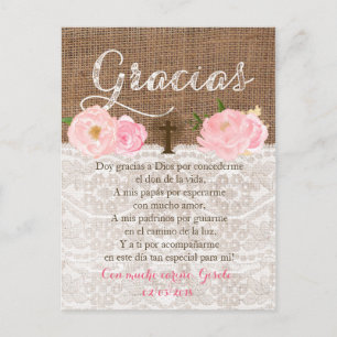 Invitation Carte Postale Invitados de Bautizo de Para d'oracion