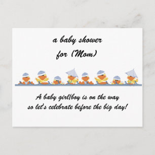 Invitation Carte Postale Invitation-Petits canards personnalisés de baby