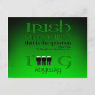 Invitation Carte Postale Irlandais ou pas Original St Patrick's Day Gr2HP