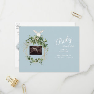 Invitation Carte Postale Ivy Ultrasound Photo Boy Baby shower par Mail Bunn