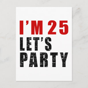 Invitation Carte Postale J'ai 25 ans Faisons la fête