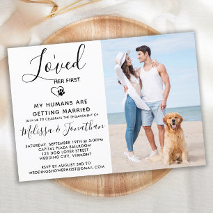 Invitation Carte Postale J'Aimais Son Premier Fiançailles Photo Chien De Co