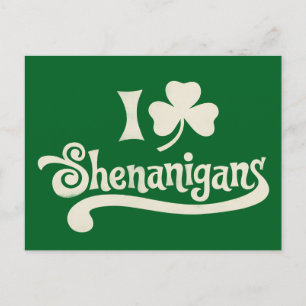 Invitation Carte Postale J'aime les Clover Shamrock de la Saint-Patrick Far