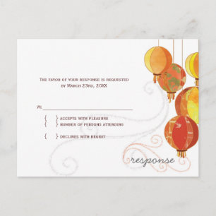 Invitation Carte Postale Jardin de mariage des lanternes pendante RSVP