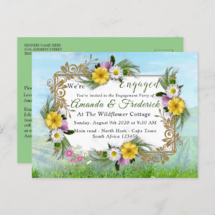 Invitation Carte Postale Jardin fleur sauvage sous un ciel ensoleillé