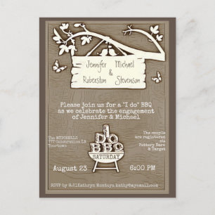 Invitation Carte Postale Je le fais BBQ Ancien fiançailles