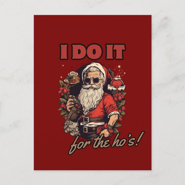 Invitation Carte Postale je le fais pour les filles ! humour de Noël drôle, (Devant)