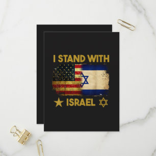 Invitation Carte Postale Je suis avec Israël Drapeau Amérique