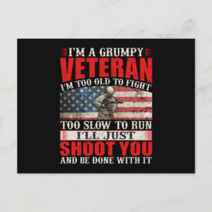 Invitation Carte Postale Je suis un vétéran américain Je ne regrette rien