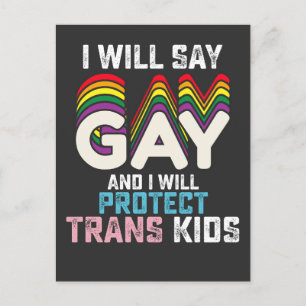 Invitation Carte Postale Je Vais Dire Gay Et Je Protégerai Les Jeunes Trans