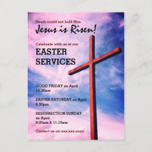 Invitation Carte Postale Jésus est ressuscité EASTER CHURCH SERVICES Custom
