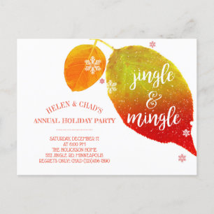 Invitation Carte Postale Jingle & Mingle Fête de Vacances Chaleureuse