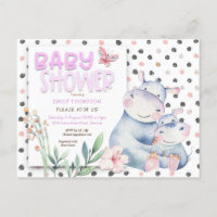 Joli Hippopotame Pois Baby shower rose