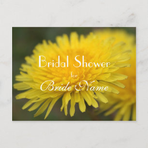 Invitation Carte Postale Jolie fleur sauvage jaune pissenlit douche de mari