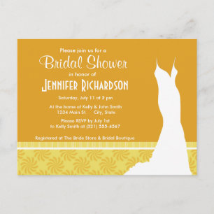 Invitation Carte Postale Jolie perruque orange jaune