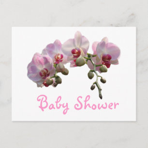 Invitation Carte Postale jolies fleurs d'orchidées roses élégantes pour une