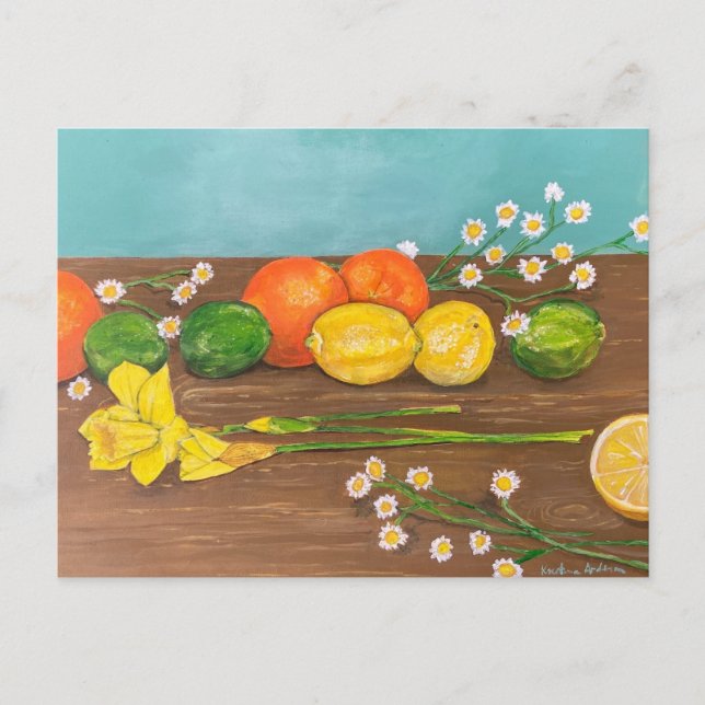 Invitation Carte Postale jonquille (Devant)