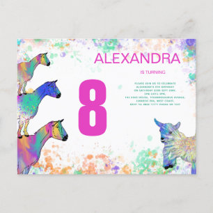 Invitation Carte Postale Jote Goat Girls 8e fête d'anniversaire