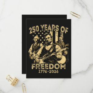 Invitation Carte Postale Jouer de la guitare 4 juillet 250e anniversaire