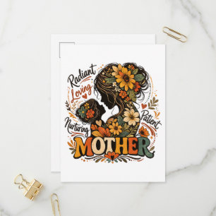 Invitation Carte Postale Journée de la mère radieuse aimante et nourricière
